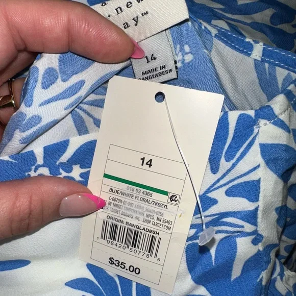 NWT a new day (14) Brand New Blue & White Floral Maxi Dress - Picture 2 of 5